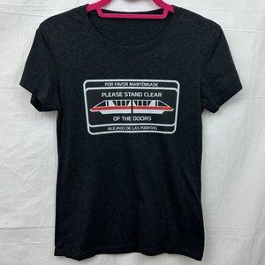 Disney World Monorail Please Stand Clear Women S T-Shirt Black (See Measurements